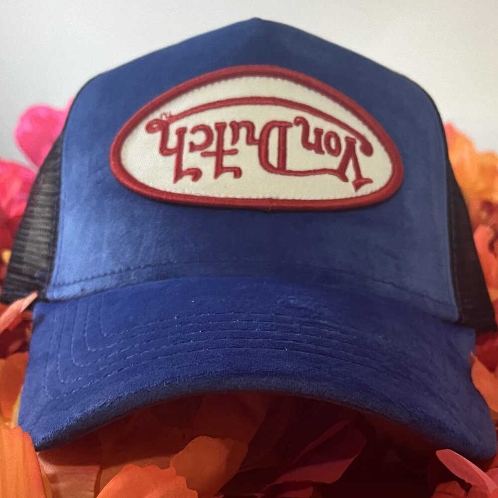 Von Dutch Trucker Hat, Blue Velvet, Upside Down, Unisex,  NWT